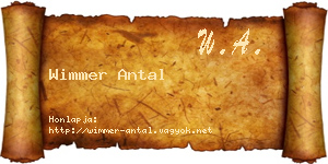 Wimmer Antal névjegykártya